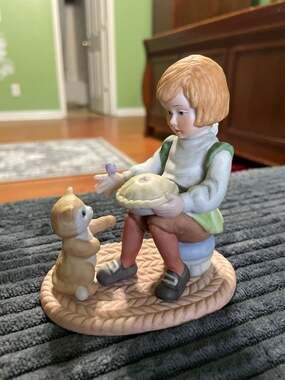 Vintage 1989 MacMillan The Real Mother Goose Jack Be Nimble Figurine Girl with C